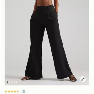 Anthropologie wide leg black linen pants